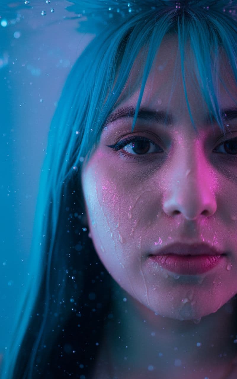 Neon water portrait